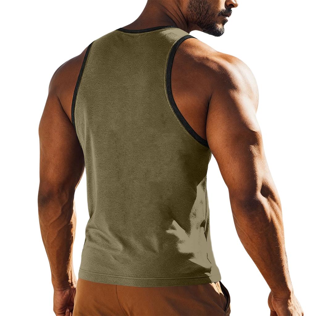 Men's Sport Sleeveless T-shirt Breathable Slim Undershirt Pocket Top Vest
