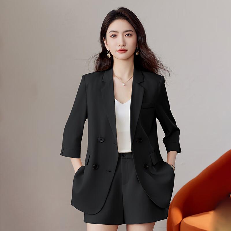 Женский летний комплект: блейзер с коротким рукавом и шорты L