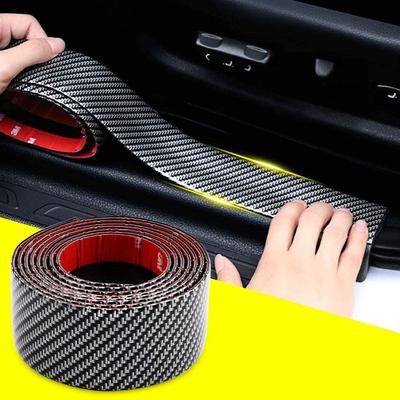 1 Meter 5cm Carbon Fiber Anti Scratch Door Sill Protector Rubber Strip for Auto Body Bumper Car Styling Decoration