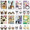 8 Pictures/set of Dog Face Change Graffiti Stickers Personality Make A Face Cartoon Puzzle Stickers