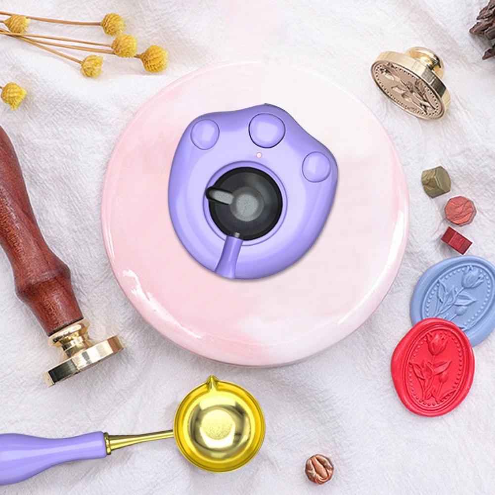 Furnace Spoon Set DIY Stamp Craft Cat Paw USB Wax Furnace Spoon Set Handmade Supplies Warmer Melts Tools for Wedding Invitations