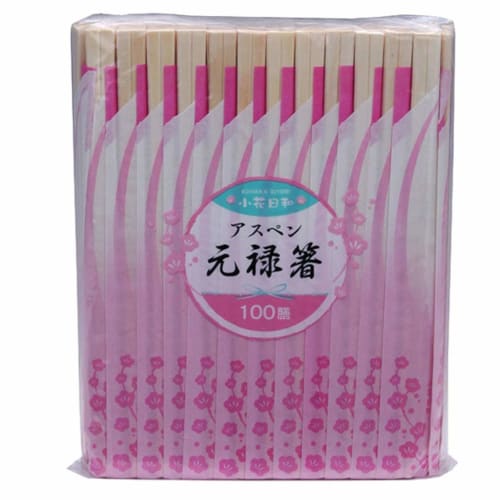 Yamato Bussan Disposable Chopsticks, Kobanabiyori, Genroku Style, Aspen, 20.3cm, Pack of 100