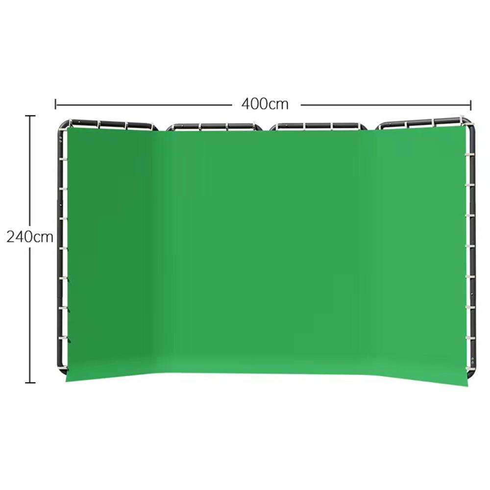 2.4x4M 7.87x13.12FT Large Collapsible Backdrop Stand Heavy Duty with Green Backdrop Green Screen Backdrop Kit with