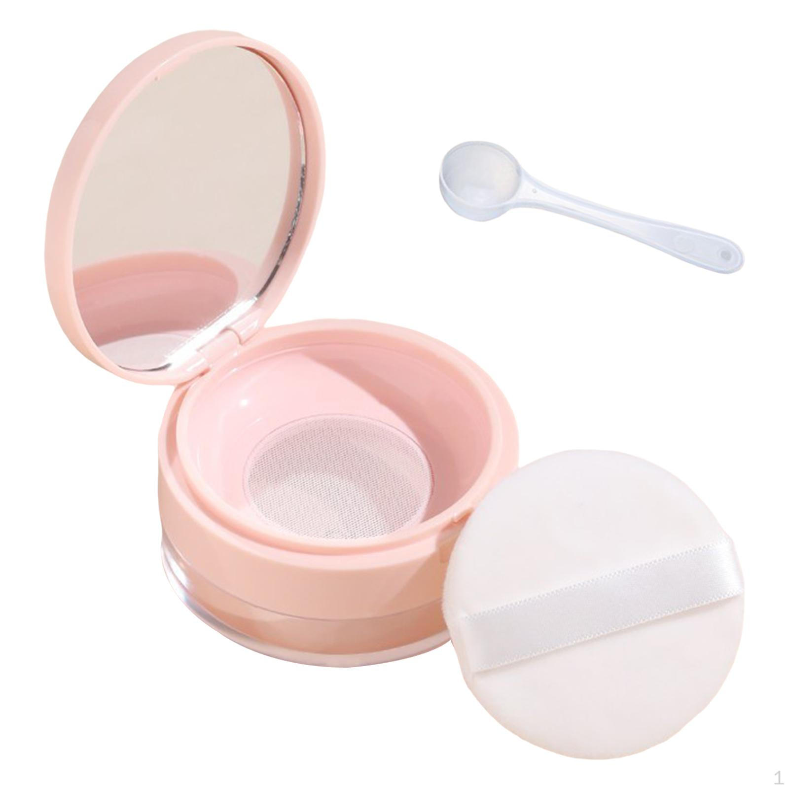 

Пустой портативный чехол для пудры для макияжа своими руками с пуховкой, зеркалом, сеткой, ложкой для подруги