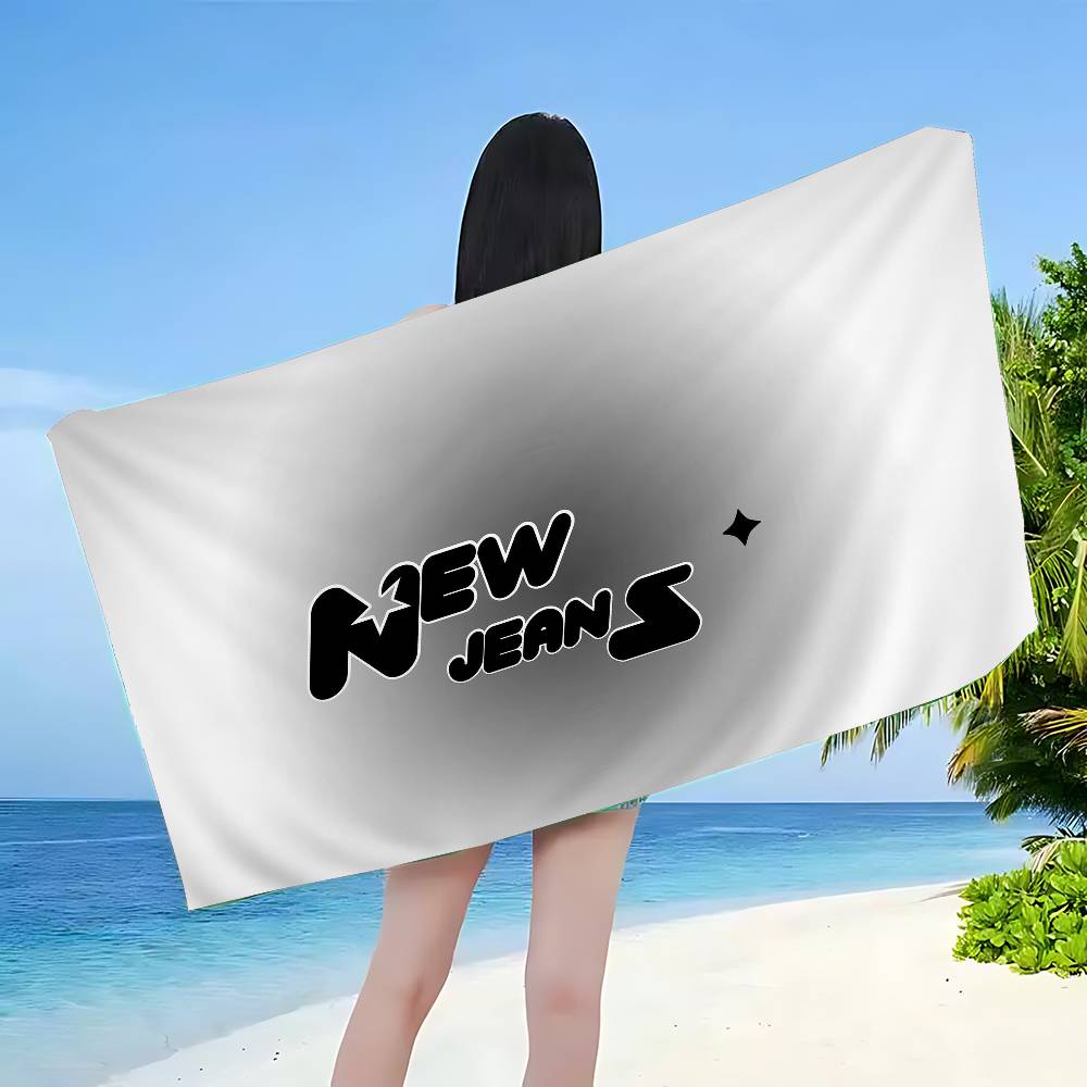 N-NewJeans Singing Group Beach Towel Colorful Bath Towels for Girl Microfiber Quick Dry Custom Sand Free Beach Yoga Spa Gym Pool
