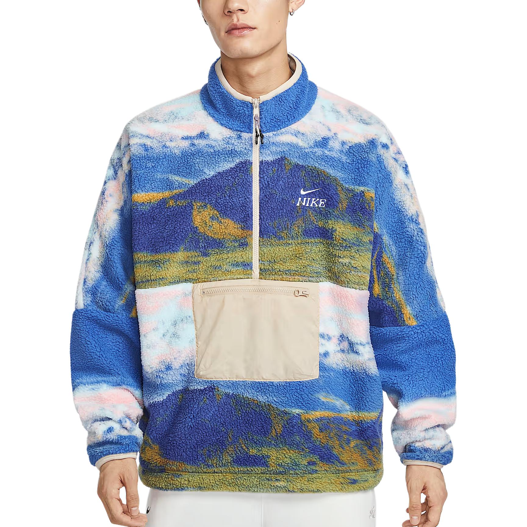 Nike Men s NSW Club+ CNY Winter Half-Zip Anorak Fleece White IQ6117-126 L