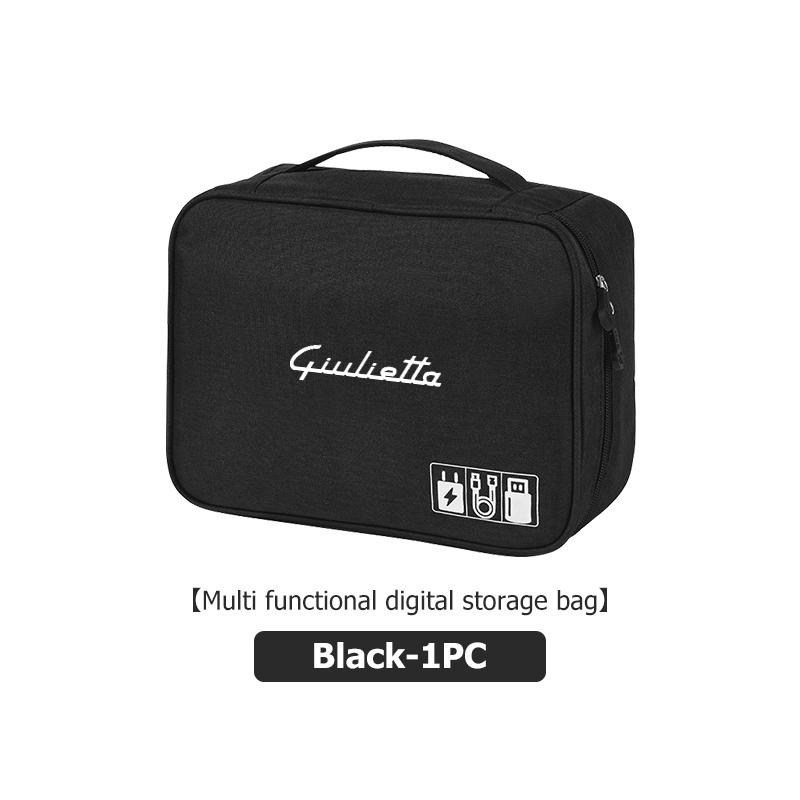 For Alfa Romeo Portable USB Data LineTravel Cable Organizer Cable Storage Bag Giulietta GT 159 147 156 Mito Brera Giulia Spider