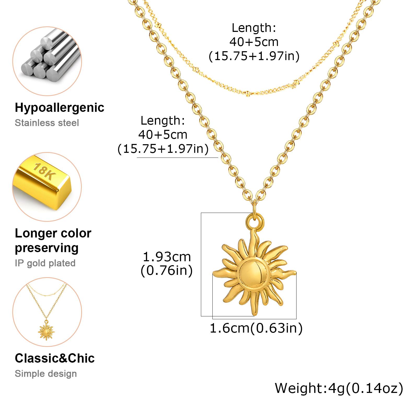 

Vnox Stainless Steel Gold Color Necklace Set for Women, Layered Pendant Necklaces Chain Adjustable, Hypoallergenic Jewelry Gifts
