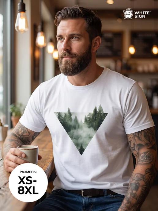 Coniferous Forest oversized graphic cotton T-shirt 2XL