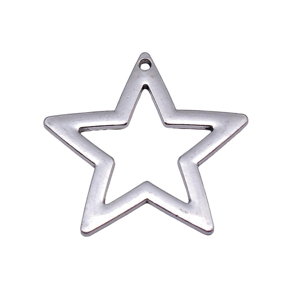 Five-Pointed Star Charms Multi Color Alloy Plain Pendants For Celestial Themed Jewelry