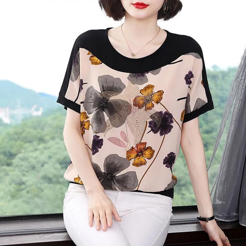 Short-sleeved Women's New Summer Western-style Shirts Large Size Loose Tops