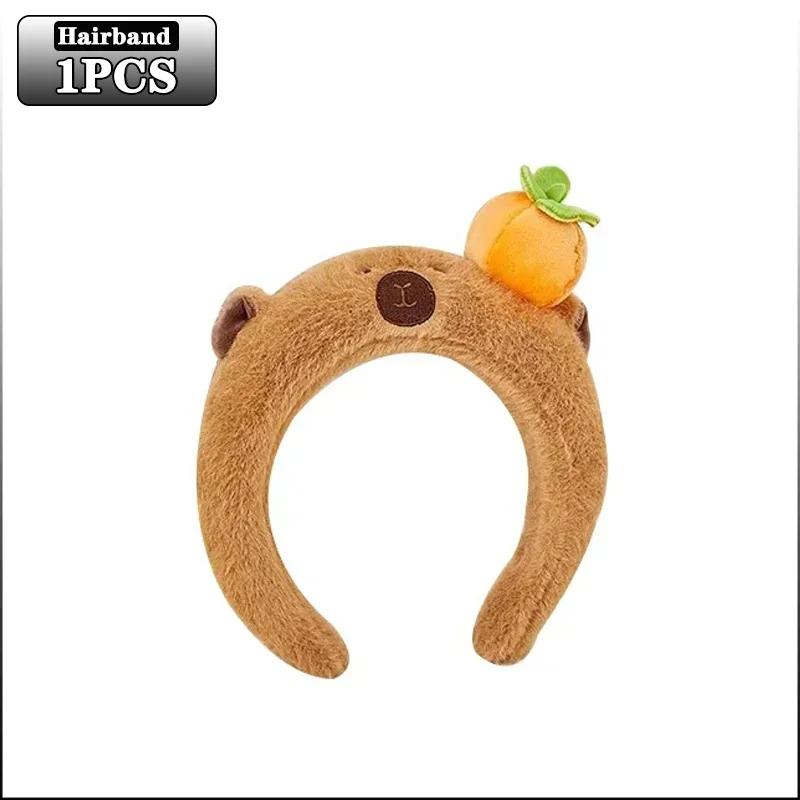 Bandeau Mignon Tendance Créatif Cape Pelucheuse Bandeau Cheveux Capybara Haut du Crâne Lavage Tête Accessoires Cheveux Bébé brown