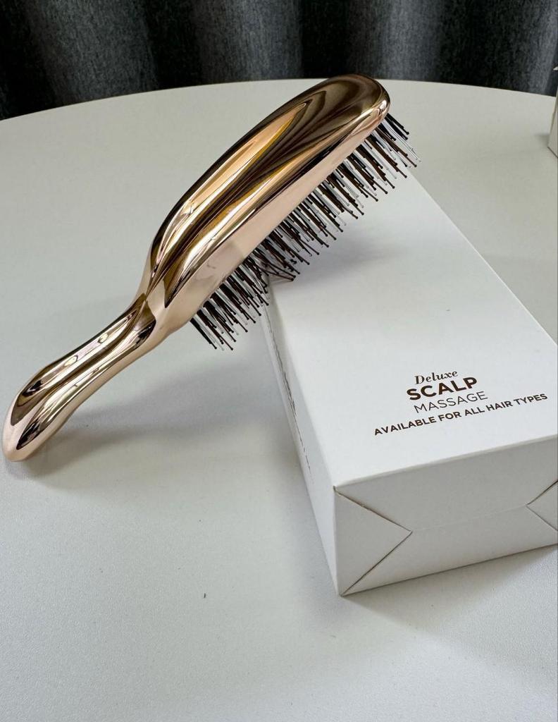 Electroplated Scalp Massage Comb: Anti-static, Wet & Dry Use, Portable Cleaning Comb