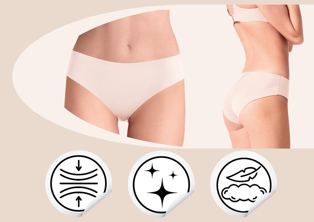 Figi bezszwowe midi z mikrofibry One Ultrashine Lormar kremowe
