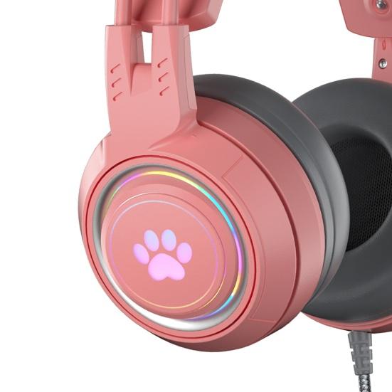 SY-G25 Słuchawki Przewodowe Czuła Redukcja Szumów Odpinane Kocie Uszy 3.5mm USB Wszechkierunkowy Zestaw Słuchawkowy Gamingowy na Laptop