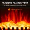 Electric Fireplace Stove Heater with 3D Flame Effect, 2000W/1000W, Freestanding Portable Fireplace with Adjustable Thermostat