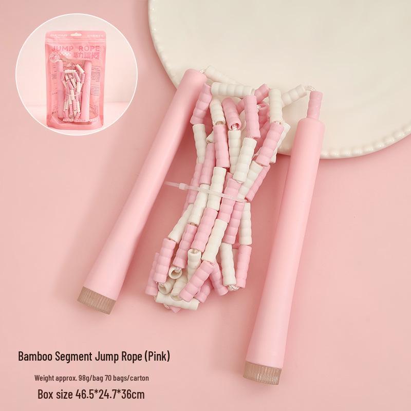 

Adjustable Bamboo Jump Rope for Kids - Ideal for School, Kindergarten, Competitions, and Beginners розовый
