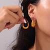 Korean-Japanese U-Shaped Geometric Gold-Plated Titanium Steel Earrings for Women
