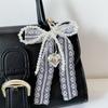 2025 New Korean Sweet Pearl Bow Keychain Heart Pendant Keyring Y2K Aesthetic Key Holder for Girls Bag Pendant Accessories
