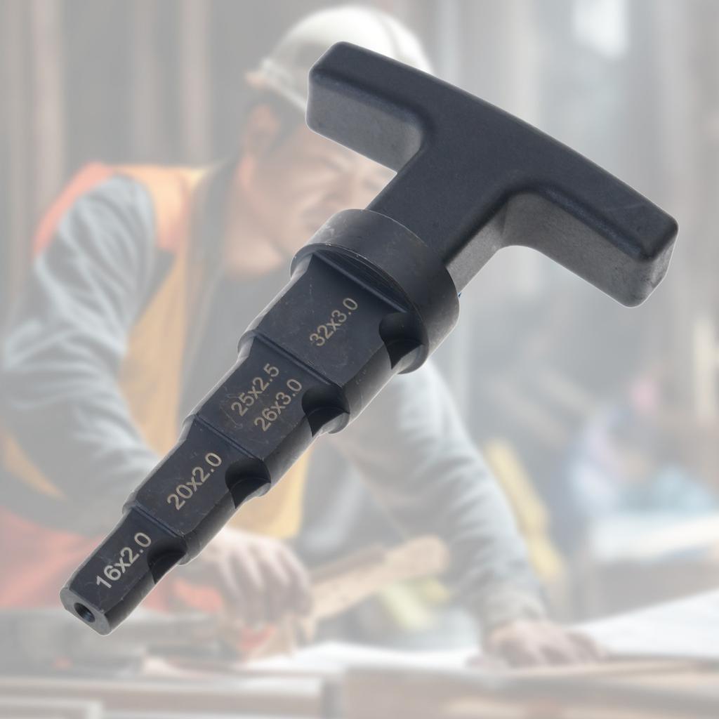 Pipe Deburring Tool Internal Pipe Chamfer Tool 4-in-1 Multi-layer Ratchet Rotation Calibration Reamer 16-32mm Plumbing