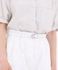THE-ABON W23 Maxine Half-Round Buckle Real Leather White