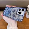 For iPhone 16 Pro Max Luxury Flash Glitter Butterfly Plating Frame Phone Case For iPhone 11 12 13 14 15 16 Plus Rhinestone Cover