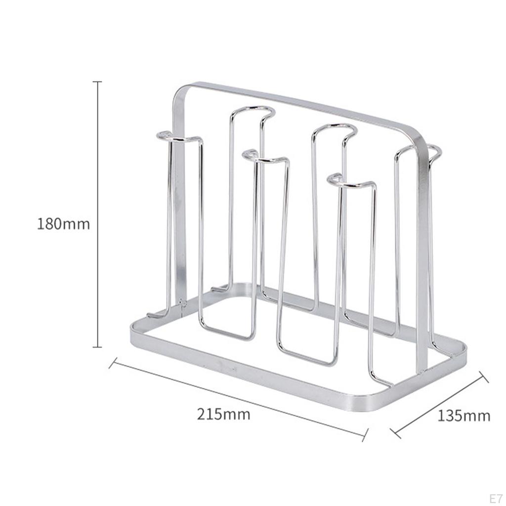 Bottle Drying Rack, Cup Organizer, 6 Hooks, Easy Clean Rack for Glasses,