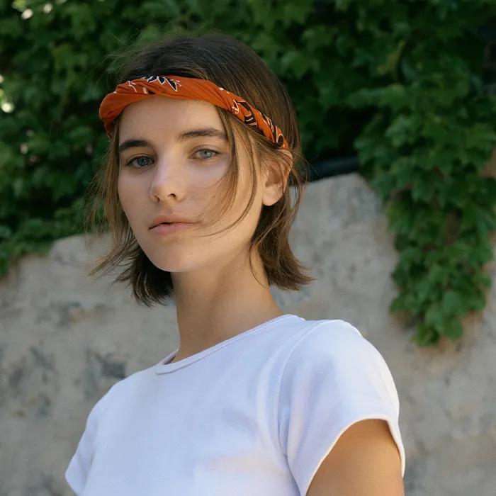 Cotton Paisley Bandana Scarf - Red Sunset