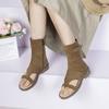 Fashion 2025 New Flip Flop Sandals Suede Short Boots Flat Beach Shoes Women Large Size Fashion Comfortable