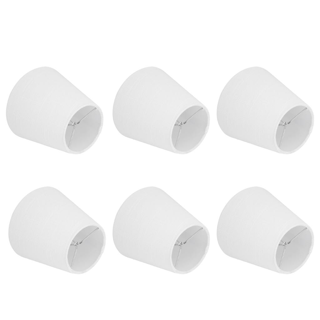 6Pcs White Fabric Lampshade Kit Modern Minimalist Lampshade for Candelabra Floor Table Chandelier