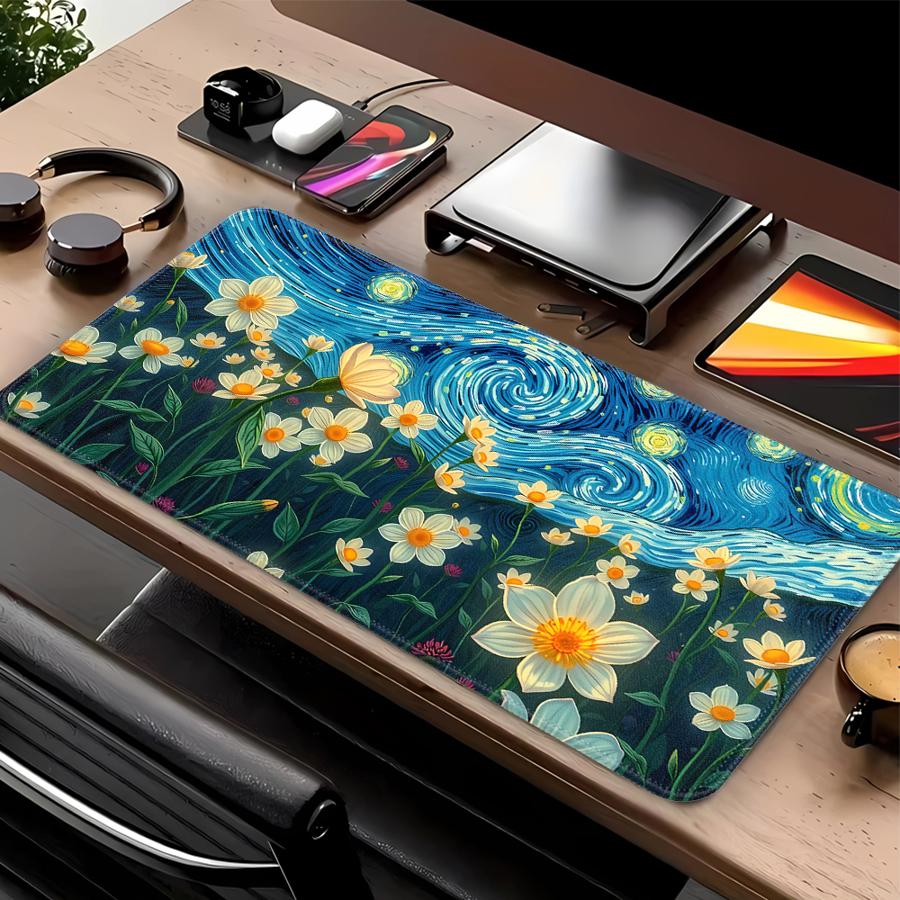 

Starry Flowers Mouse Pad Desk accessories Game Console Pad Keyboard Mouse Pad office Pad Computer Laptop Pad Anti slip 220x180x2mm
