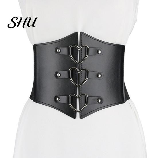 Body Belt Solid Color Retro Elastic Women Corset Exquisite Fine Craftsmanship Faux Leather Lace-up Buckle Wide Clothes Accessories Dress