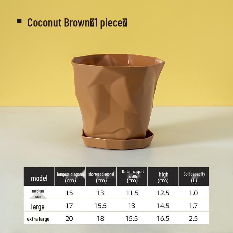 Nordic Imitation Ceramic Plastic Succulent Pots - Durable, Thickened, Large & Small Sizes for Effective Root Control