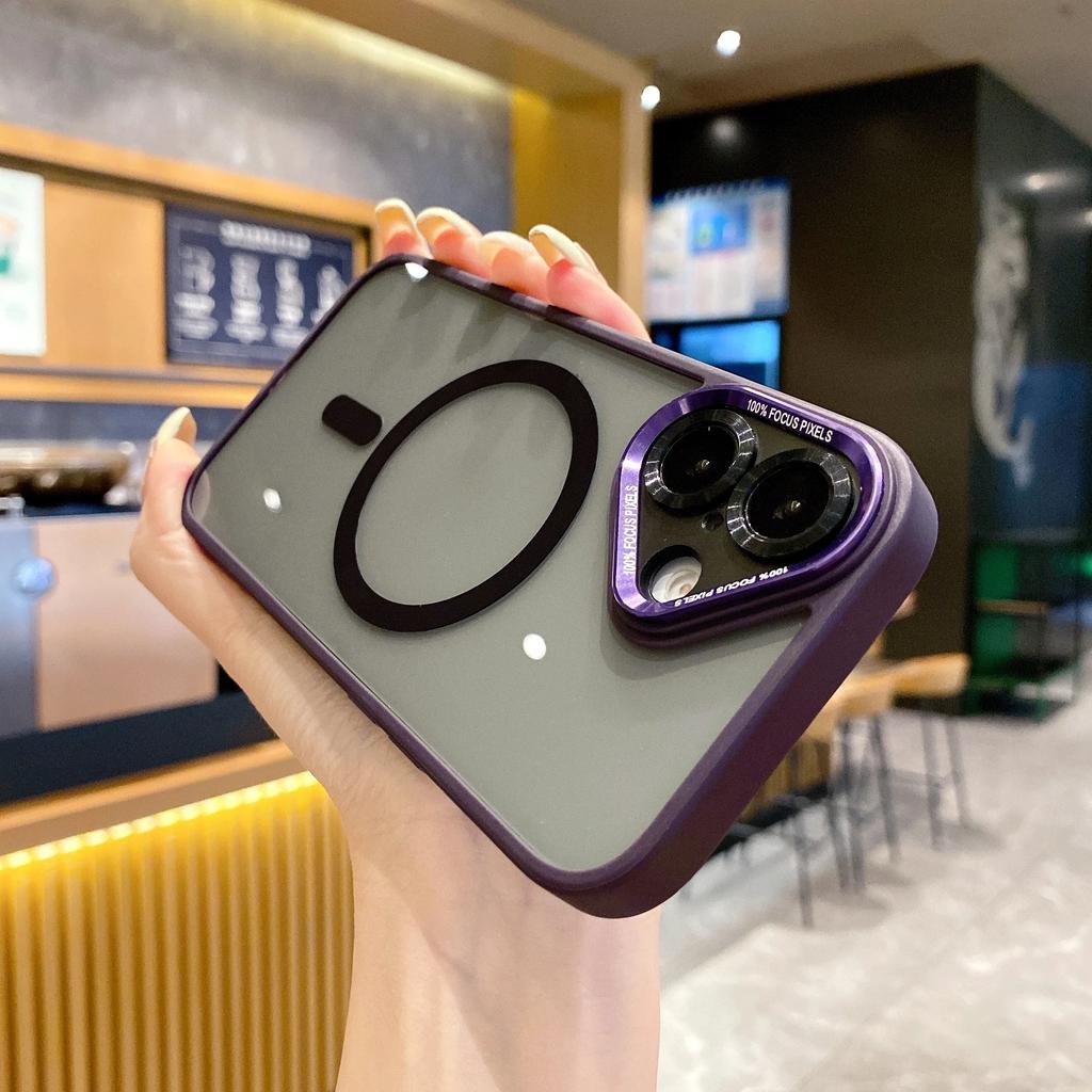 Metal Lens Shockproof Armor For Magsafe Magnetic Phone Case For IPhone 11 15 14 Plus 13 12 16 17Pro Max Wireless Charging Cover