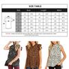 Women Polka Dots Leopard Printed Ruffled Short Sleeve Shirt
