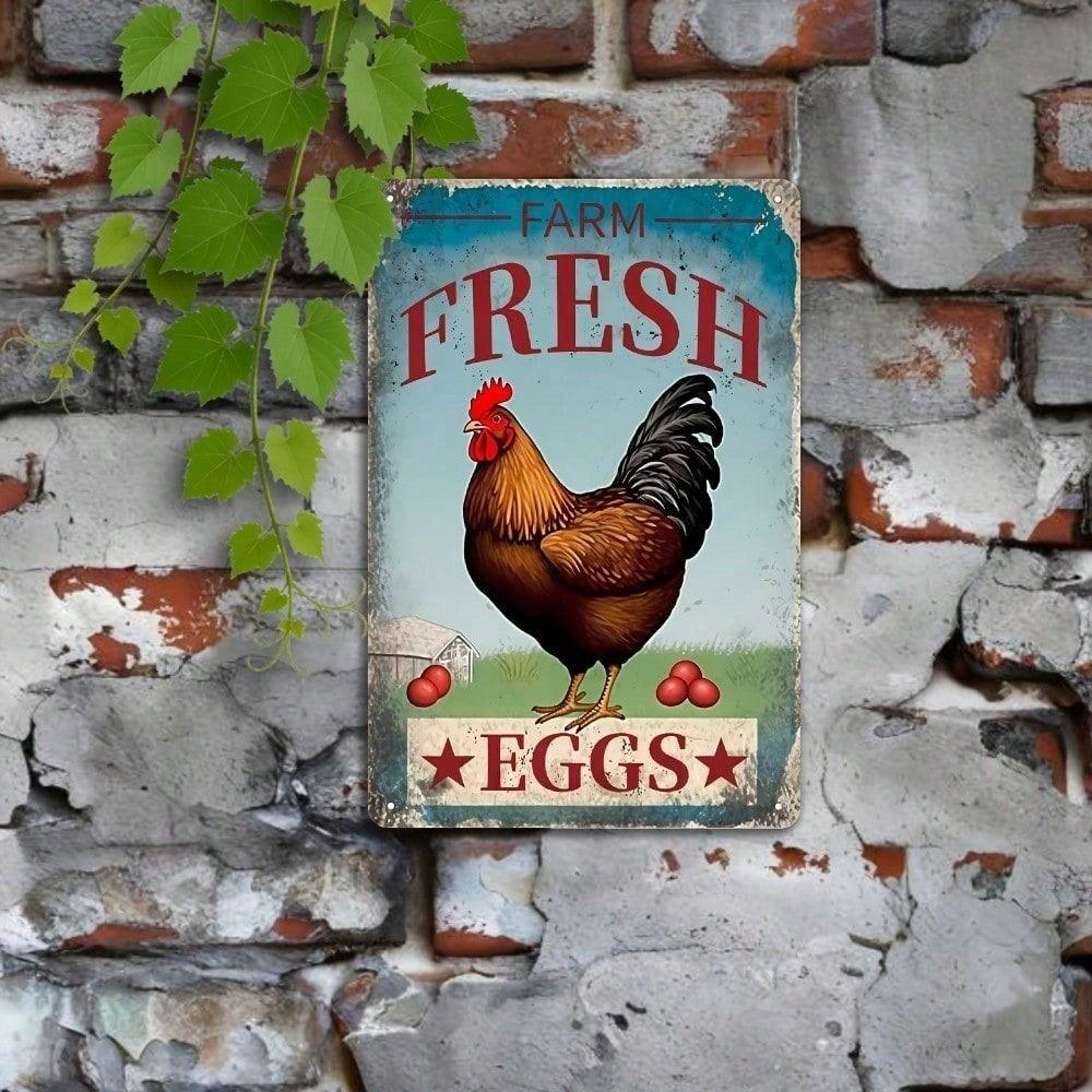 Vintage Metal Farmhouse Sign Chicken Coop Wall Art Decor