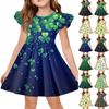 Vestido de Princesa de Verão para Meninas - Vestido Camiseta A-Line St. Dia de Patrício
