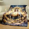 Holy Virgin Mary Sacred Heart Clouds Blanket  Printed Blanket for Living Room Bed Couch Lunch Break Soft Cozy Blanket for Friend's Festival Gift