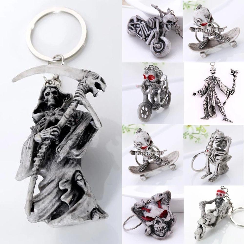 Punk Cool Skull Horror Skeleton Skull Key Rings Cranial Keychain Skull Keyring Skeleton Pendant