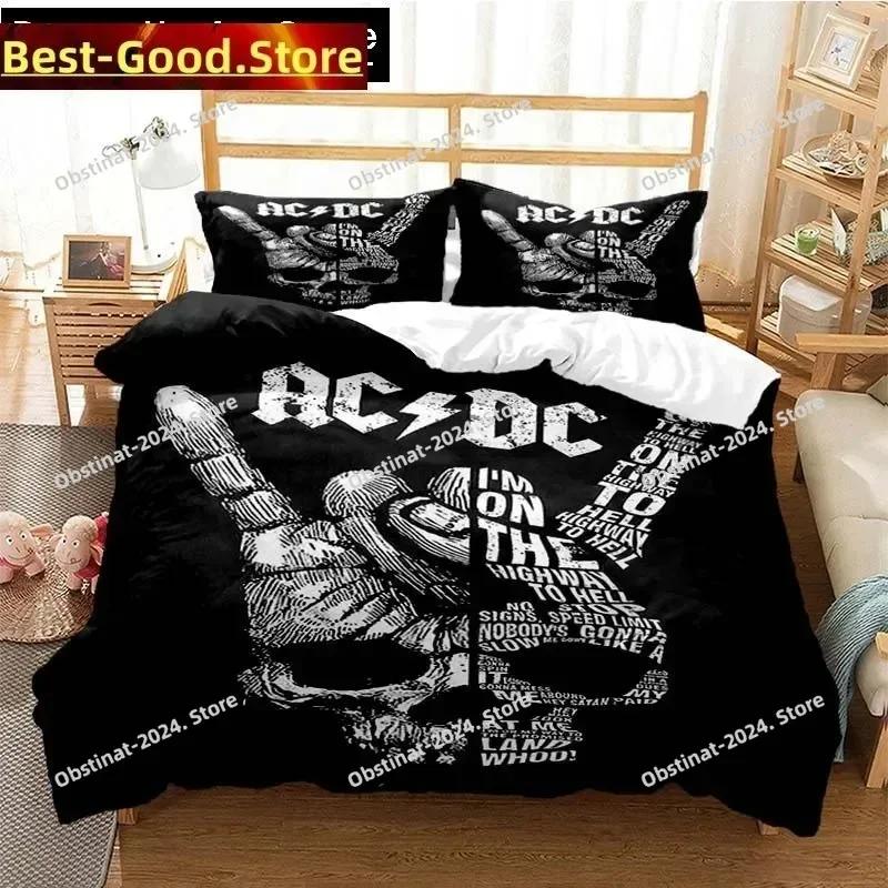 Fashion AC DC Rock Band Bedding Set Printed Bed Set With Pillowcase Bed Duvet Cover Soft Single Double Queen Super King Size