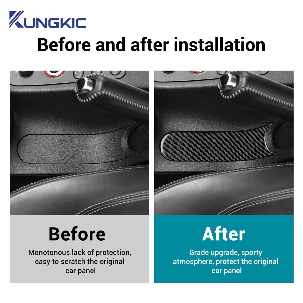 Real Soft Carbon Fiber Sticker For Seat Leon MK2 2005 2006 2007 2008 2009 2010 2011 2012 Car Handbrake Panel Trim Accessories