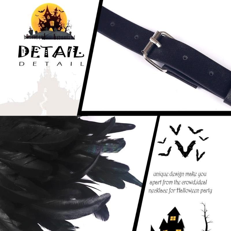 Medieval Feather Shawl Cape Shoulder Wrap Gothic Feather Shrug Poncho Halloween Cosplay Costume for Adults Women Men