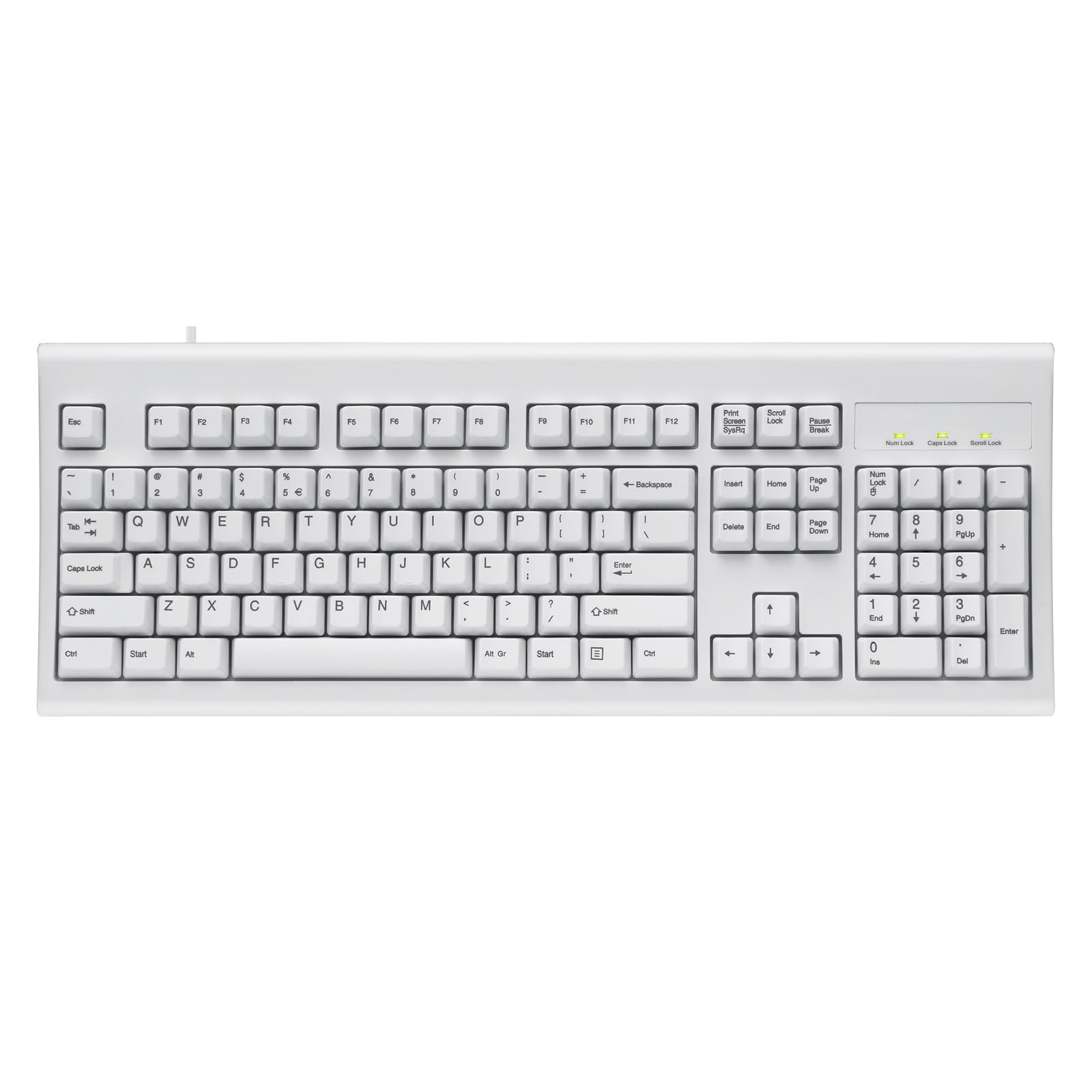 

Perixx Keyboard Wired Full Size Performance USB Membrane 10 Million Keystrokes Guaranteed PERIBOARD-106WUS [Genuine Product] (English Layout/White) білий