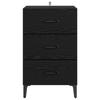 Nightstand Black Oak Effect 40 x 40.5 x 66 cm Engineered Wood