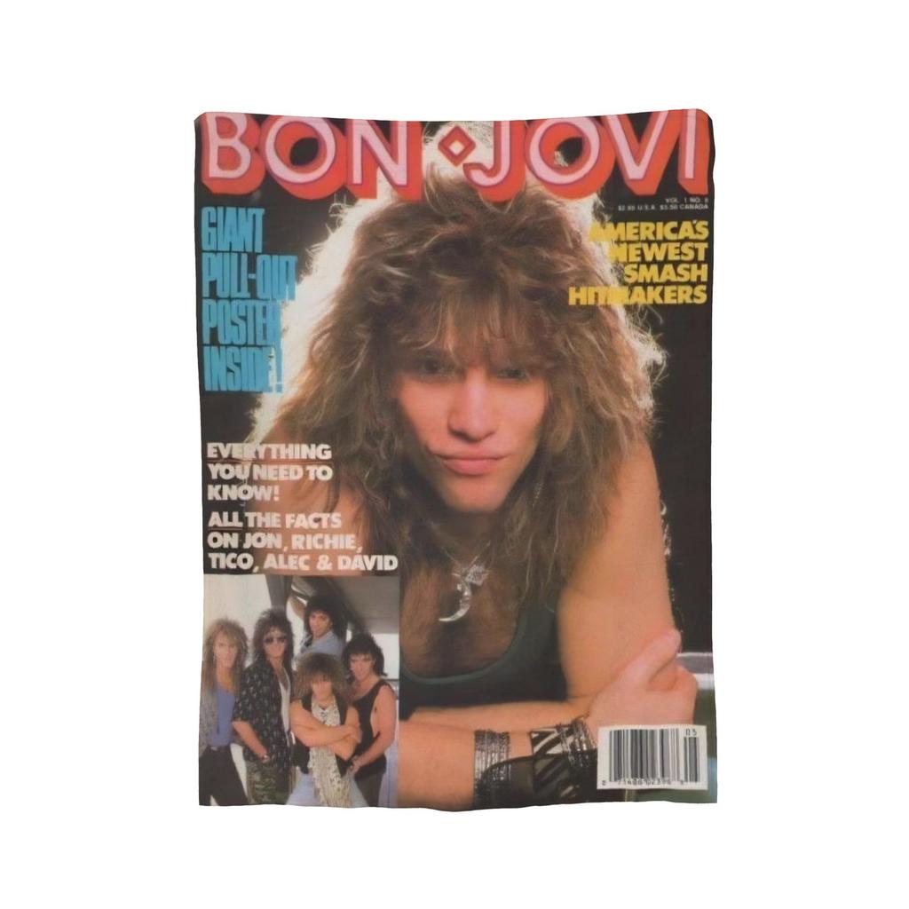 BONs JOVIs HEART Music Flannel Blankets Vintage Throw Blankets for Home cm Rug Piece