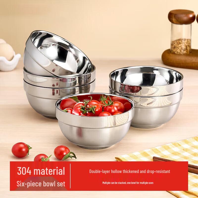 Zhouyue Hengsheng 304 Stainless Steel Double-Layer Insulated Noodle Bowl