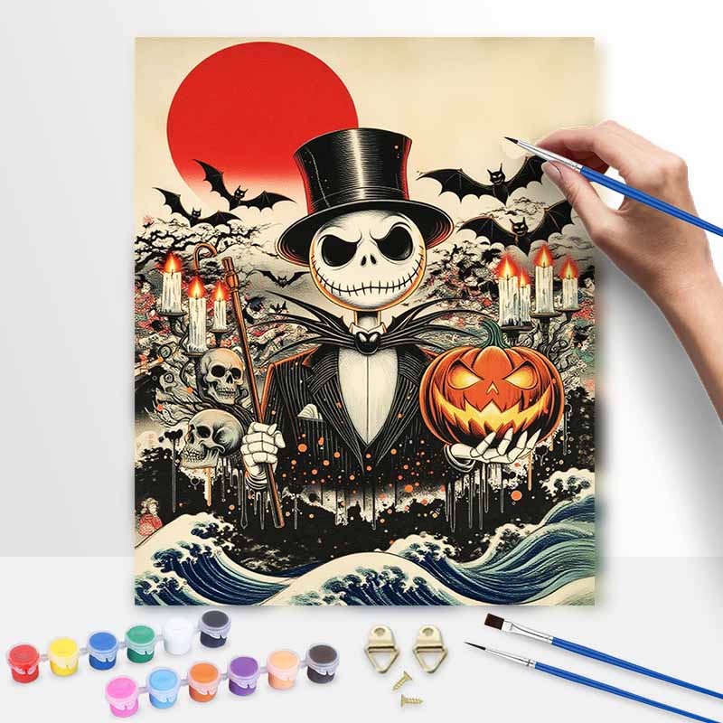 Disney Jack Skellington oil painting art handmade painting kit handmade dsi home decoration birthday gift 20x30cm