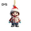 1 para wisiorków z postaciami z kreskówek, łatwe do powieszenia, akrylowe ozdoby świąteczne, kolorowe, wielokrotnego użytku, wiszące wisiorki do świątecznego wystroju domu, choinka