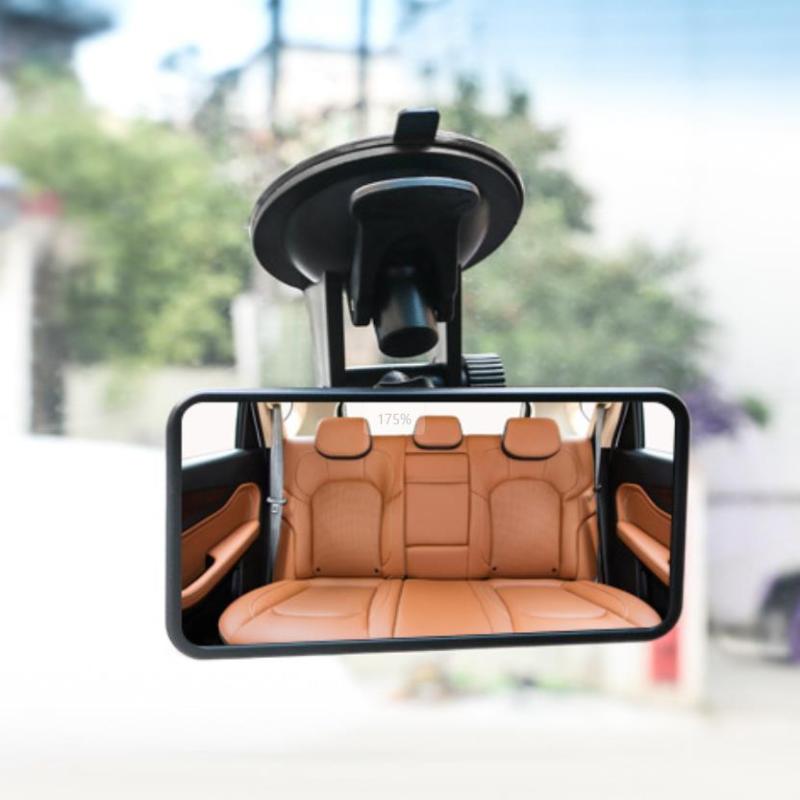 Wide-Angle Rearview Mirror Universal 360° Rotates Adjustable Suction Cup Car Interior Rear View Mirror
