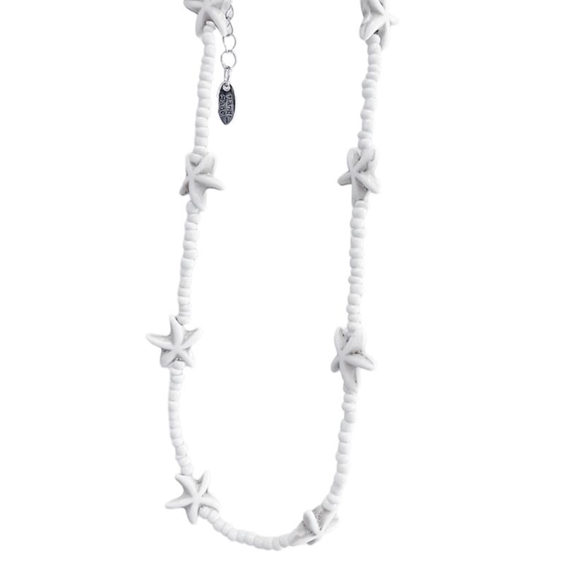 Starfish Charm Choker Chain Beaded Necklace for Women Stylish Neck Jewelry Gift